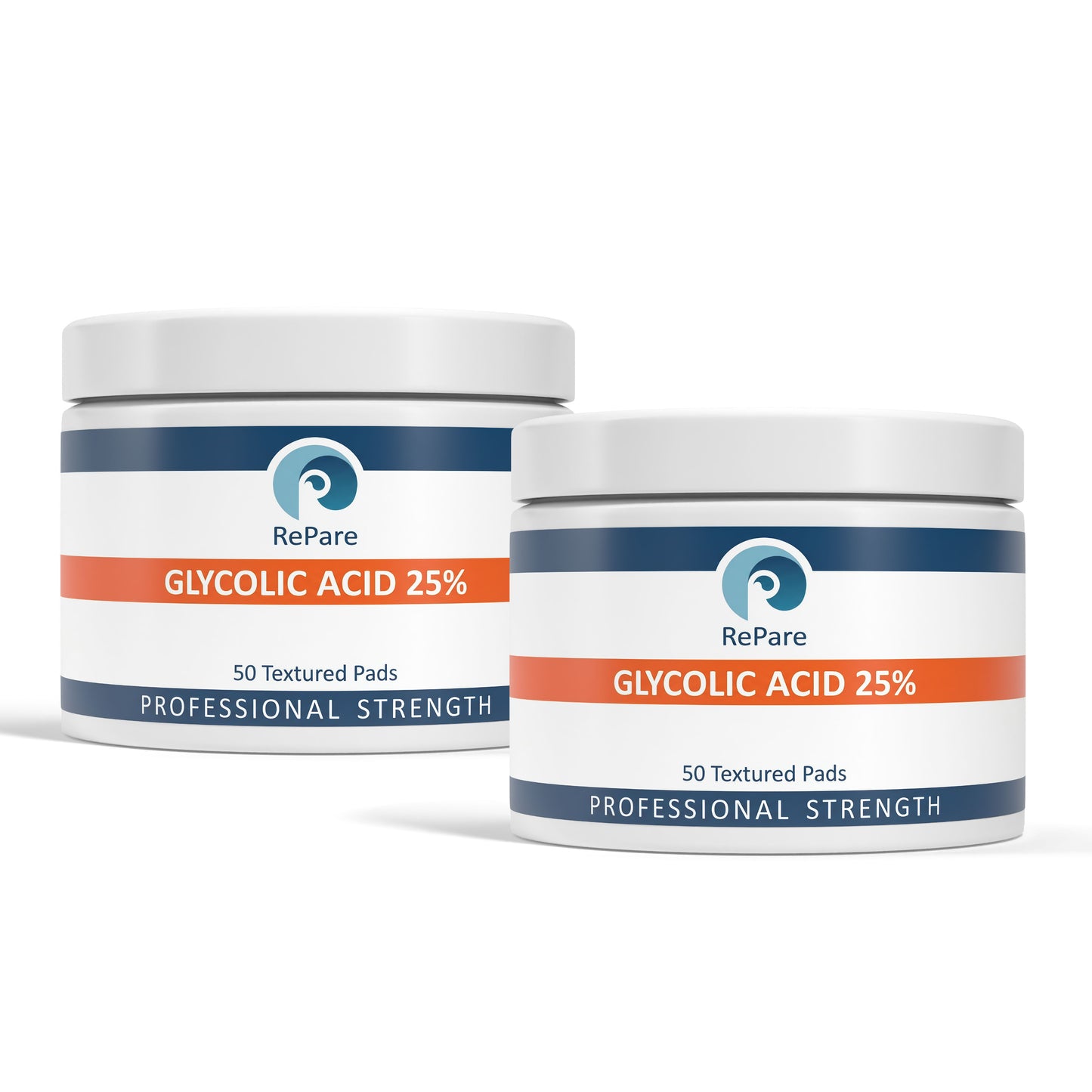 Glycolic Acid 25% Peel Pads - Exfoliating, Resurfacing for Smoother Skin Tone & Texture, Chemical Peel_50 pads_1 or 2 Jars
