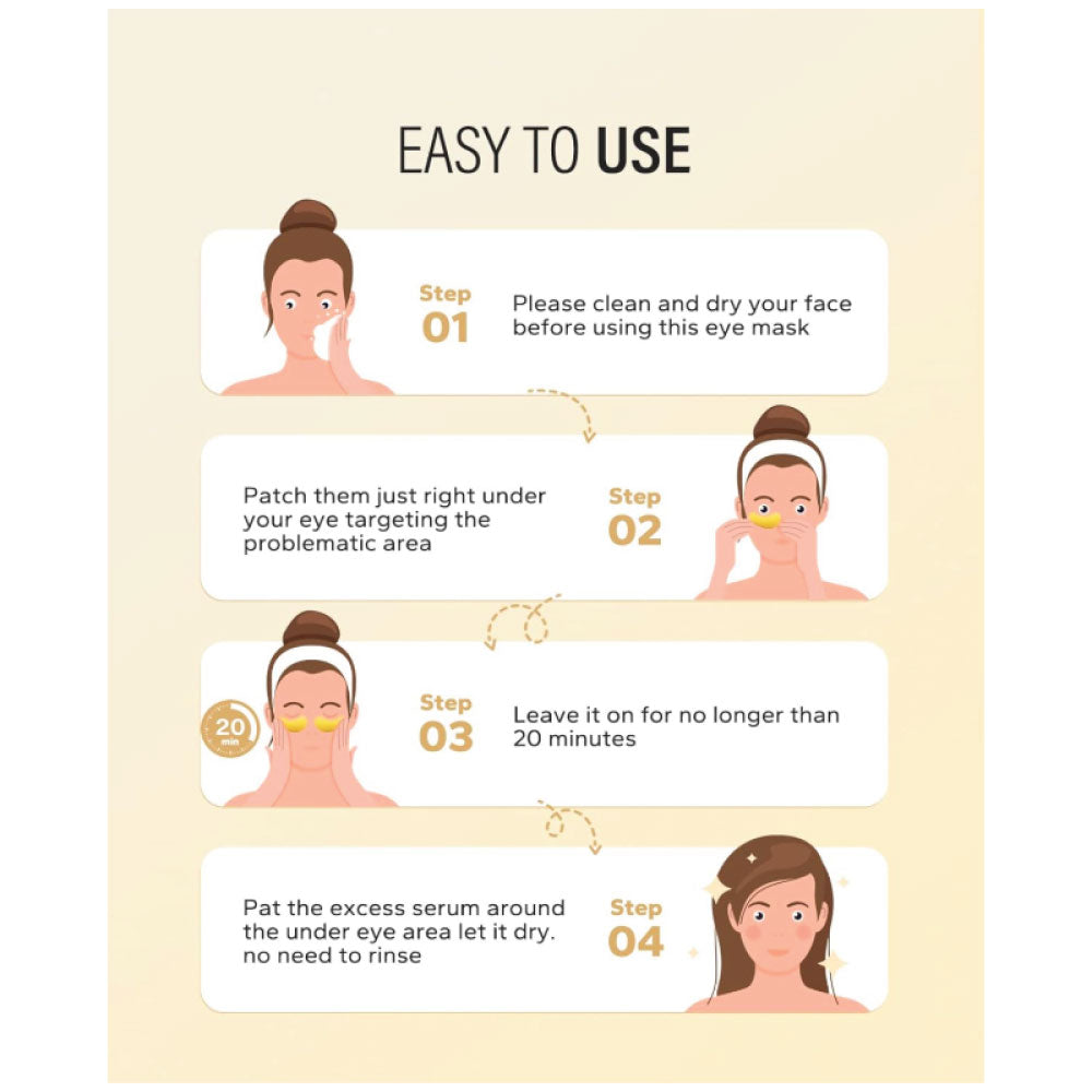 Eye Mask - hydrogel patch for puffy eyes & dark circles, under eye bags, fine lines & wrinkles, hydrating, improves elasticity, reduces pore size