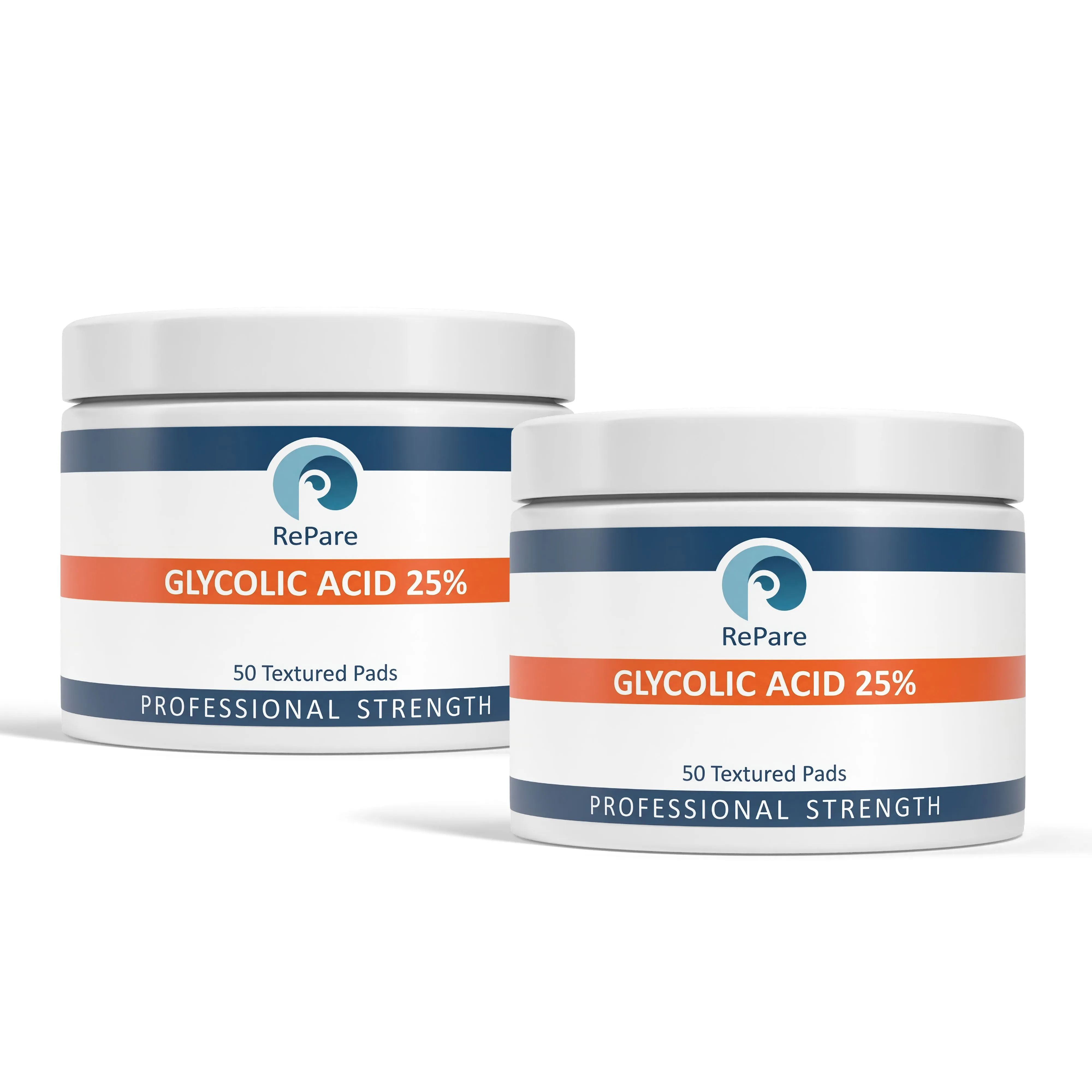 25% Glycolic Acid Peel Pads - Exfoliating, Resurfacing for Smoother Skin Tone & Texture, Chemical Peel_50 pads_1 , 2 Jars & 3 Jars