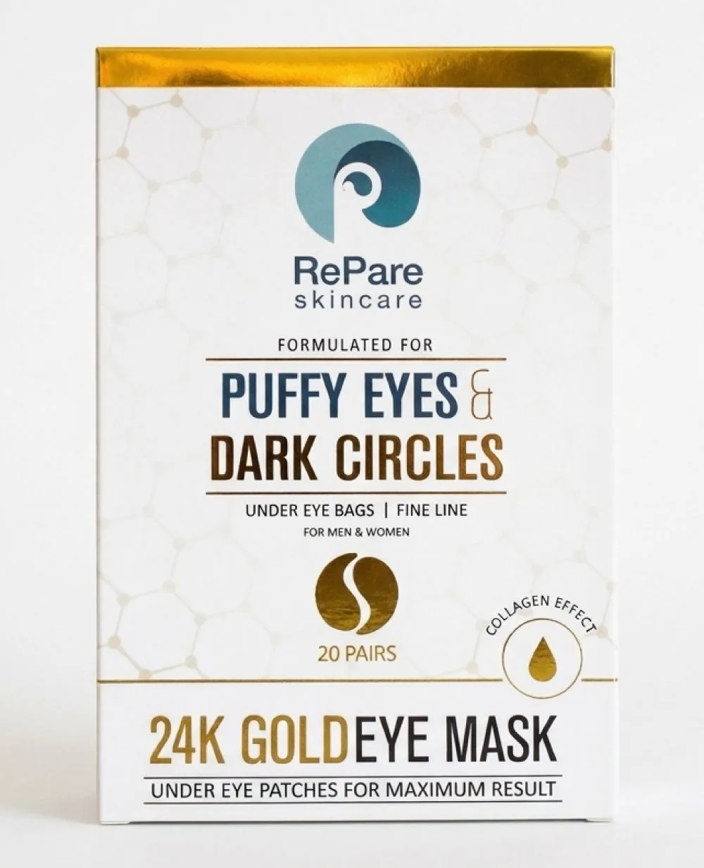 Eye Mask - hydrogel patch for puffy eyes & dark circles, under eye bags, fine lines & wrinkles, hydrating, improves elasticity, reduces pore size