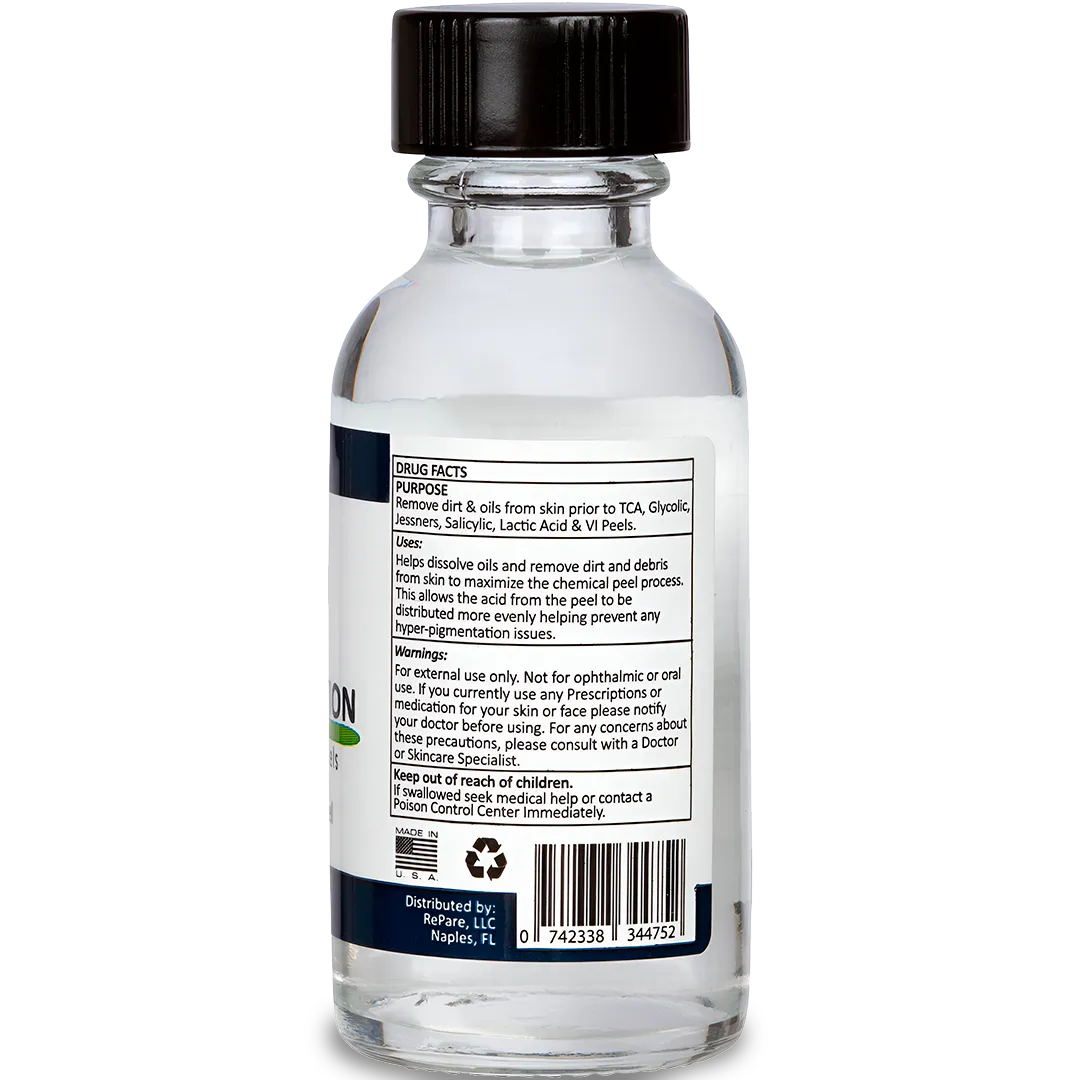 Skin Peel Essential Prep Solution - 1oz Cleansing Formula for Even Peel Application & Enhanced Results