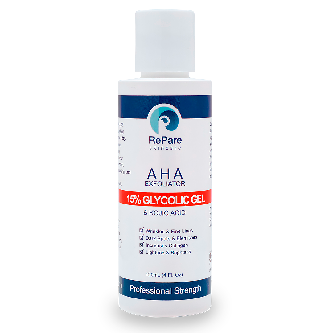 Glycolic (AHA ) with Kojic Acid - Gentle Daily Exfoliator for Face & Body