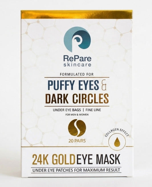 Eye Mask - hydrogel patch for puffy eyes & dark circles, under eye bags, fine lines & wrinkles, hydrating, improves elasticity, reduces pore size