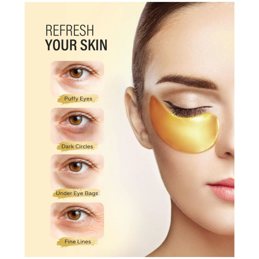 Eye Mask - hydrogel patch for puffy eyes & dark circles, under eye bags, fine lines & wrinkles, hydrating, improves elasticity, reduces pore size