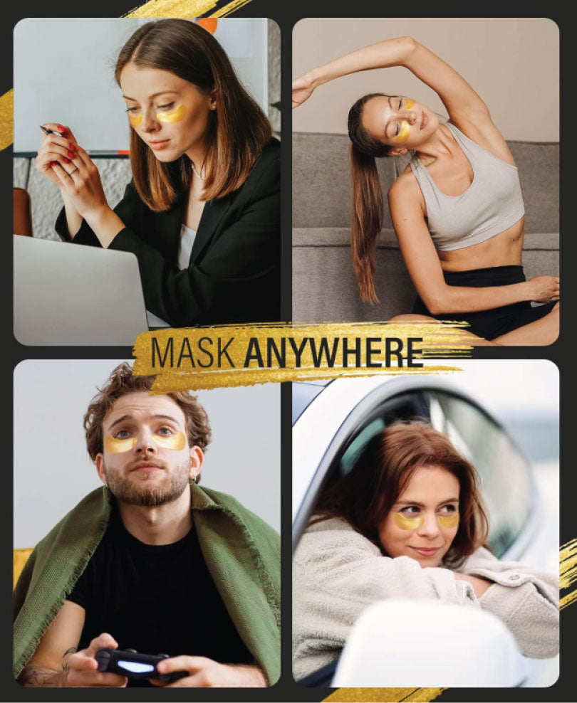 Eye Mask - hydrogel patch for puffy eyes & dark circles, under eye bags, fine lines & wrinkles, hydrating, improves elasticity, reduces pore size