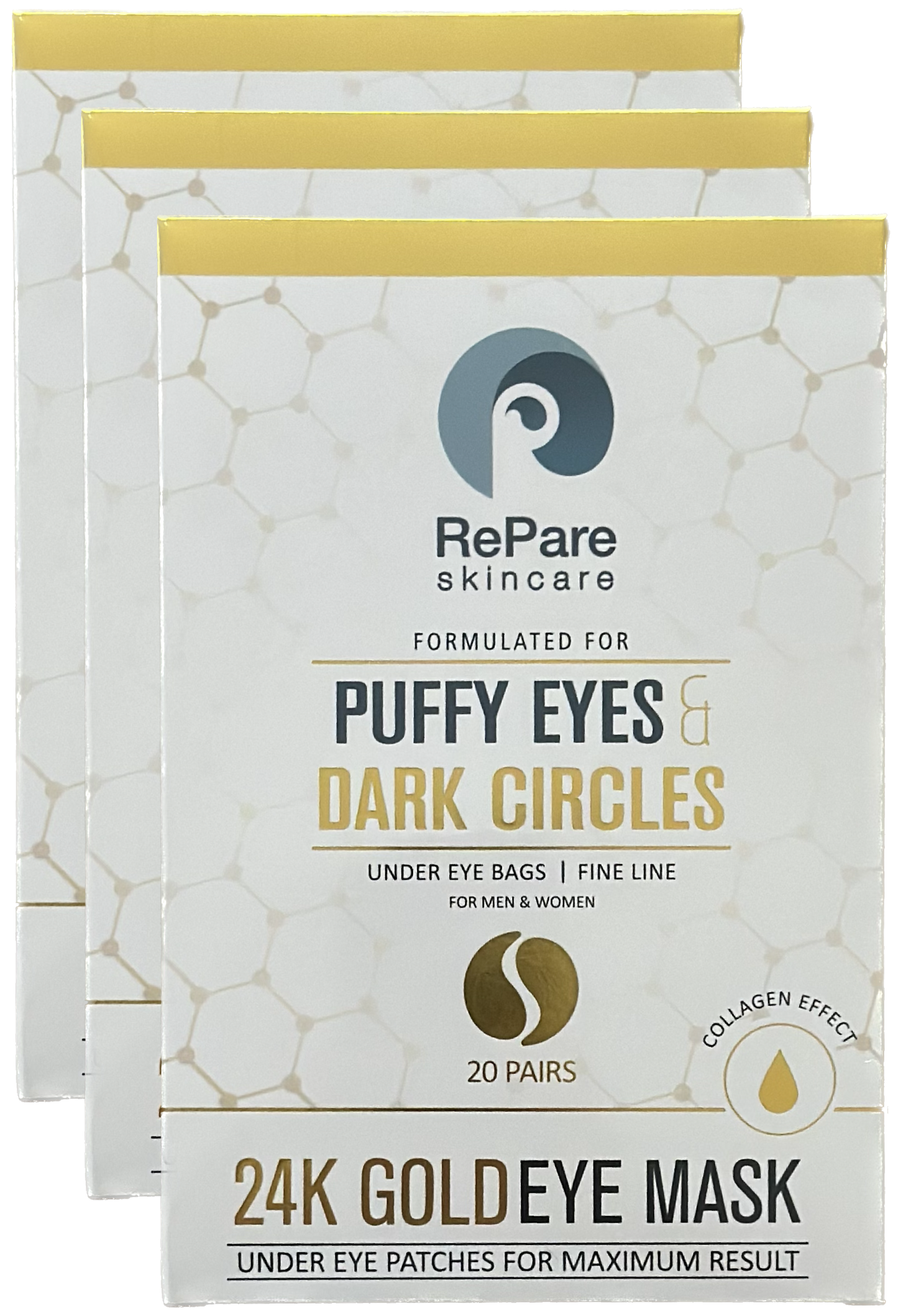 Eye Mask - hydrogel patch for puffy eyes & dark circles, under eye bags, fine lines & wrinkles, hydrating, improves elasticity, reduces pore size