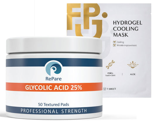Glycolic Acid 25% Peel Pads - Exfoliating, Resurfacing for Smoother Skin Tone & Texture, Chemical Peel_50 pads_1 , 2 Jars & 3 Jars